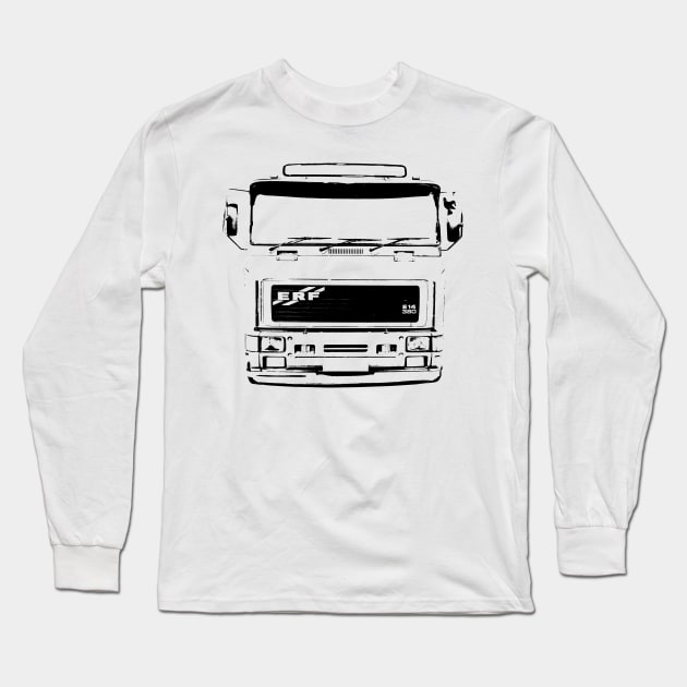 Classic 1990s ERF E Series lorry monoblock black Long Sleeve T-Shirt by soitwouldseem